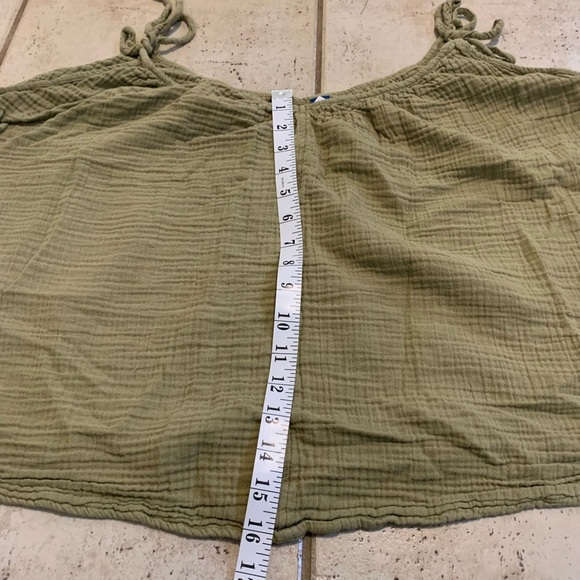 Old Navy Plus Size 2X Green Crinkle Gauze Tie Strap Top - Picture 5 of 6